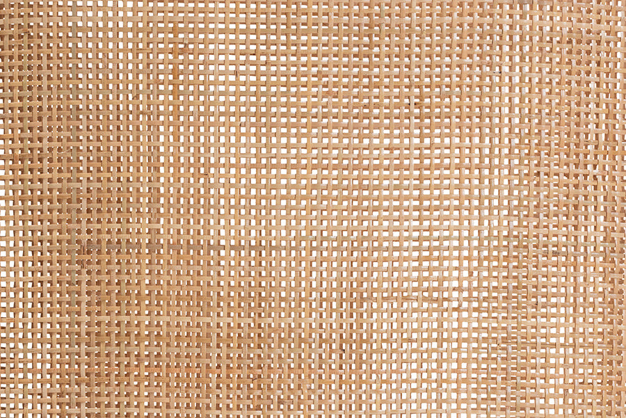 bali & pari Franco Counter Stool - Sculpted Seating with Woven Rattan Backrest and Upholstered Seat for Kitchen or Lounge