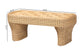bali & pari Canika Natural Rattan Coffee Table - Handwoven Wicker Accent Table with Checkered Tabletop and Waterfall Base for Living Room or Sunroom
