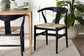bali & pari Fika Wishbone Dining Chair with Handwoven Seagrass Seat - Mahogany Wood Frame Armchair for Modern Coastal Dining Rooms, Black