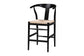 bali & pari Fika Wishbone Counter Stool with Handwoven Seagrass Seat - Mahogany Wood Frame Counter Height Seating for Kitchen Island or Dining Area, Black