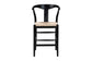 bali & pari Fika Wishbone Counter Stool with Handwoven Seagrass Seat - Mahogany Wood Frame Counter Height Seating for Kitchen Island or Dining Area, Black