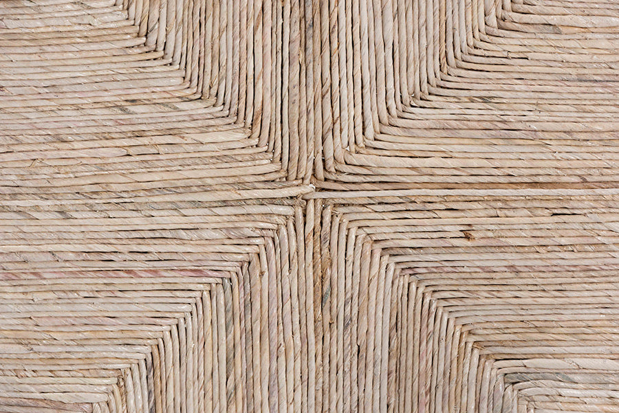 bali & pari Fika Wishbone Counter Stool with Handwoven Seagrass Seat - Mahogany Wood Frame Counter Height Seating for Kitchen Island or Dining Area, Black