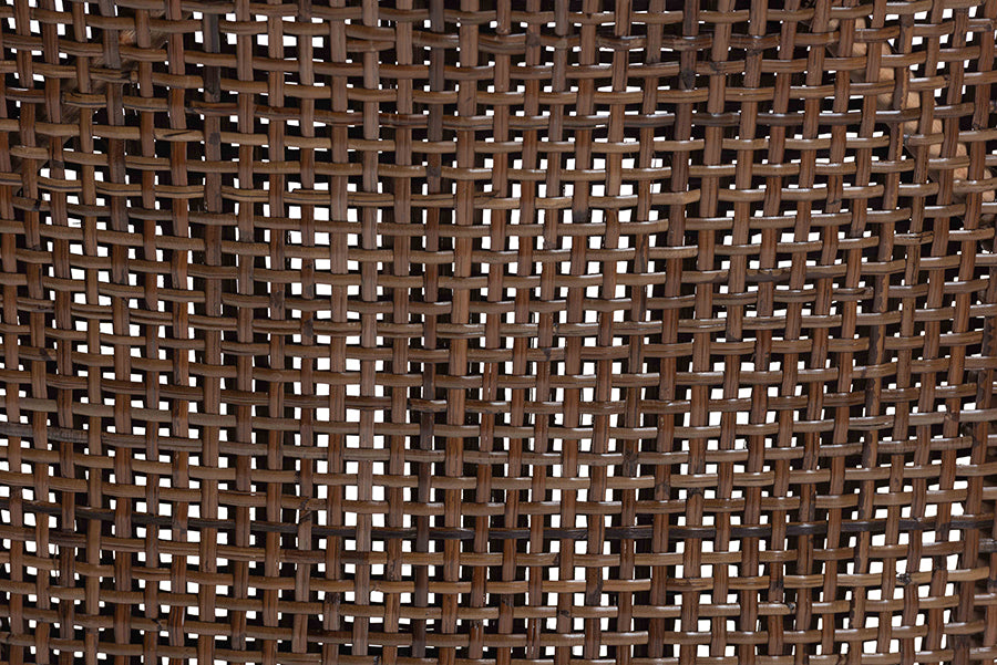 bali & pari Bella Rattan Dining Chair with Cushion - Handwoven Wicker Accent Side Chair with High Backrest, Coastal Boho Seating for Kitchen or Dining Area, Coffee Bean