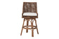 bali & pari Bella Swivel Rattan Bar Stool with Cushion - Handwoven Wicker Bar Chair with Backrest and Footrest, Coffee Bean