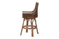bali & pari Bella Swivel Rattan Bar Stool with Cushion - Handwoven Wicker Bar Chair with Backrest and Footrest, Coffee Bean