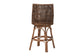 bali & pari Bella Swivel Rattan Bar Stool with Cushion - Handwoven Wicker Bar Chair with Backrest and Footrest, Coffee Bean