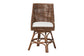 bali & pari Bella Swivel Rattan Counter Stool with Cushion - Handwoven Wicker Kitchen Island Seating with Backrest and Footrest, Coffee Bean