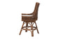 bali & pari Bella Swivel Rattan Counter Stool with Cushion - Handwoven Wicker Kitchen Island Seating with Backrest and Footrest, Coffee Bean