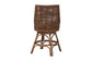 bali & pari Bella Swivel Rattan Counter Stool with Cushion - Handwoven Wicker Kitchen Island Seating with Backrest and Footrest, Coffee Bean