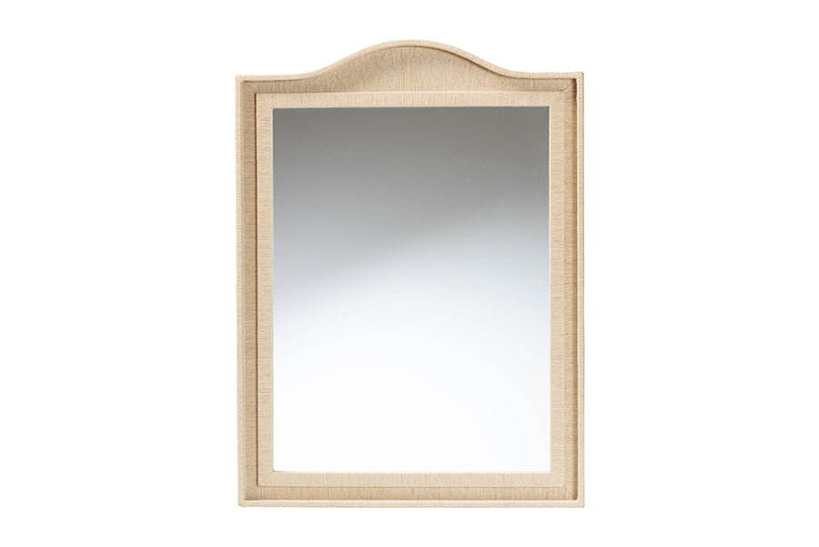 bali & pari Lailan Woven Grasscloth Mirror, Rectangle, Beige