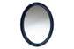 bali & pari Lailan Woven Grasscloth Mirror, Oval, Navy Blue