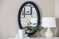bali & pari Lailan Woven Grasscloth Mirror, Oval, Navy Blue