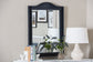 bali & pari Lailan Woven Grasscloth Mirror, Rectangle, Navy Blue