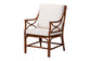 bali & pari Cleantha Marbled Tortoise Natural Rattan Armchair - Handcrafted Wicker Accent Chair with Curved Armrests and Cushioned Seat for Coastal Living Room or Sun Room