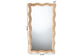 bali & pari Hasana Natural Rattan Floor Mirror - Scalloped Frame Full Length Accent Mirror for Bedroom or Entryway