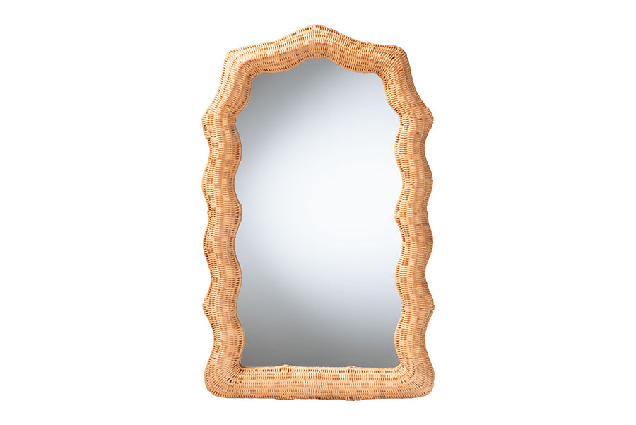 bali & pari Daray Scalloped Natural Rattan Wall Mirror