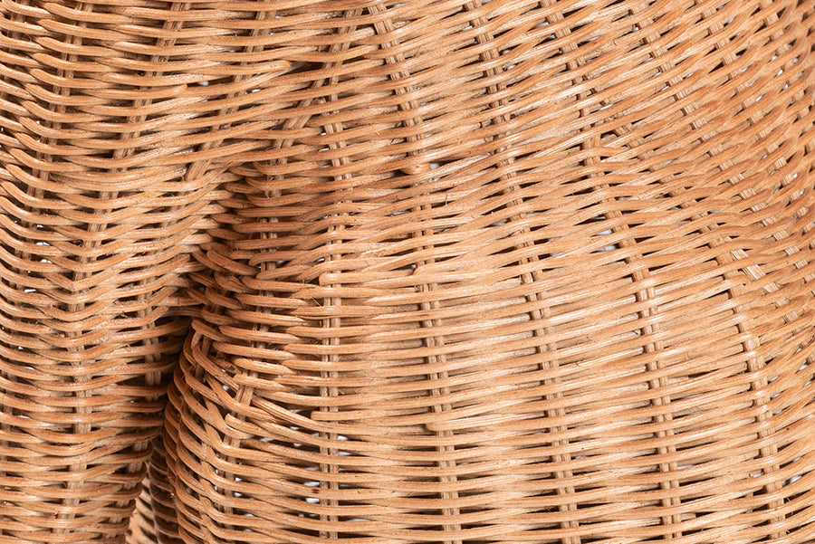 bali & pari Persis Natural Rattan Poodle Umbrella Holder - Handwoven Wicker Storage Solution