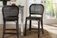 bali & pari Irene Natural Rattan Counter Stool - Handwoven Wicker Accent Stool with Lattice Backrest for Kitchen Island Seating