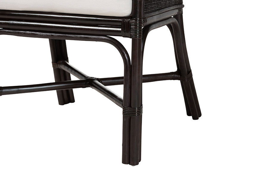 bali & pari Acton Natural Rattan 2-Piece Dining Chair Set - Handwoven Wicker Accent Chair with Tall Back and Sloped Arms, Boho Coastal Seating