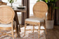 bali & pari Elmer Natural Rattan Dining Chair - Handwoven Wicker Accent Chair with Cushioned seat for Kitchen or Dining Room, Natural Brown