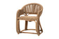 bali & pari Isra Natural Rattan Accent Chair with Handwoven Synthetic Wicker – Curved Barrel Back Lounge Chair for Coastal Living Spaces