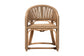 bali & pari Isra Natural Rattan Accent Chair with Handwoven Synthetic Wicker – Curved Barrel Back Lounge Chair for Coastal Living Spaces