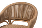 bali & pari Isra Natural Rattan Accent Chair with Handwoven Synthetic Wicker – Curved Barrel Back Lounge Chair for Coastal Living Spaces