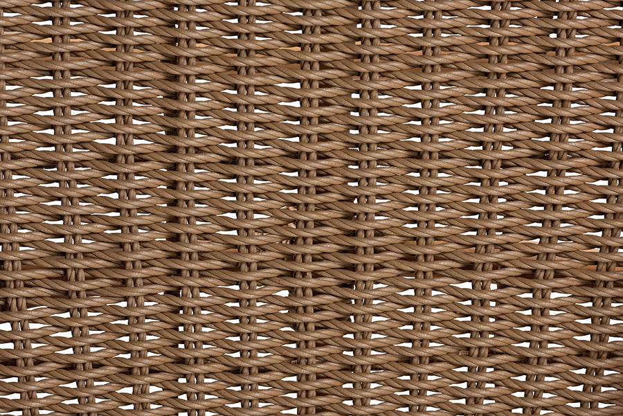 bali & pari Isra Natural Rattan Accent Chair with Handwoven Synthetic Wicker – Curved Barrel Back Lounge Chair for Coastal Living Spaces