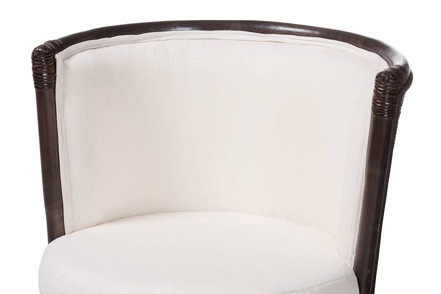 bali & pari Alsip Espresso Rattan Counter Stool with Swivel Seat