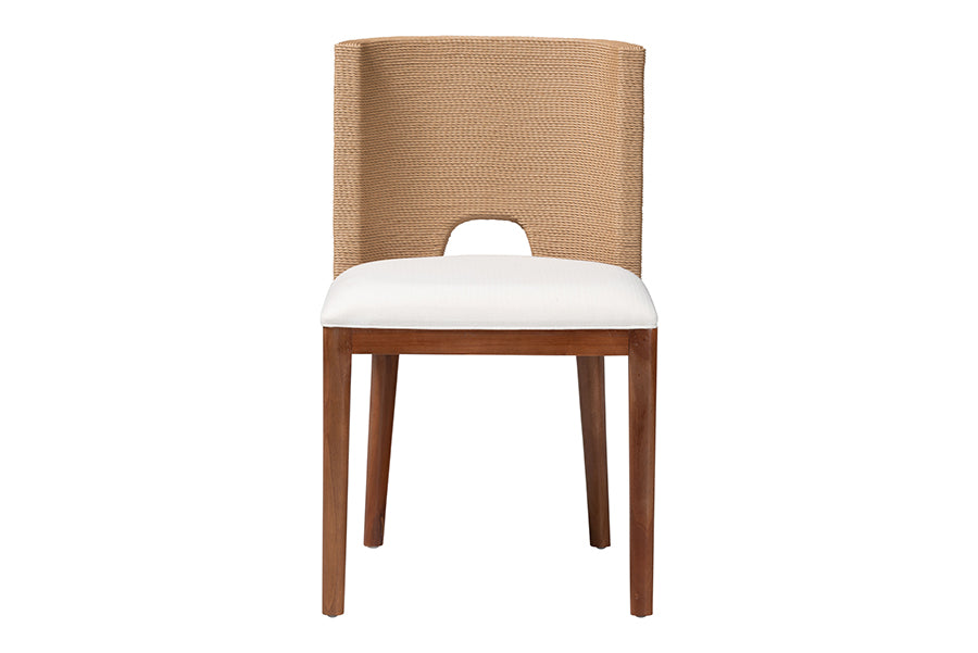 bali & pari Norely Dining Chair with Woven Seagrass Back