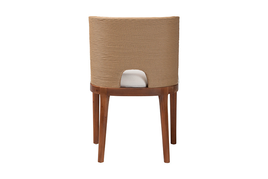 bali & pari Norely Dining Chair with Woven Seagrass Back
