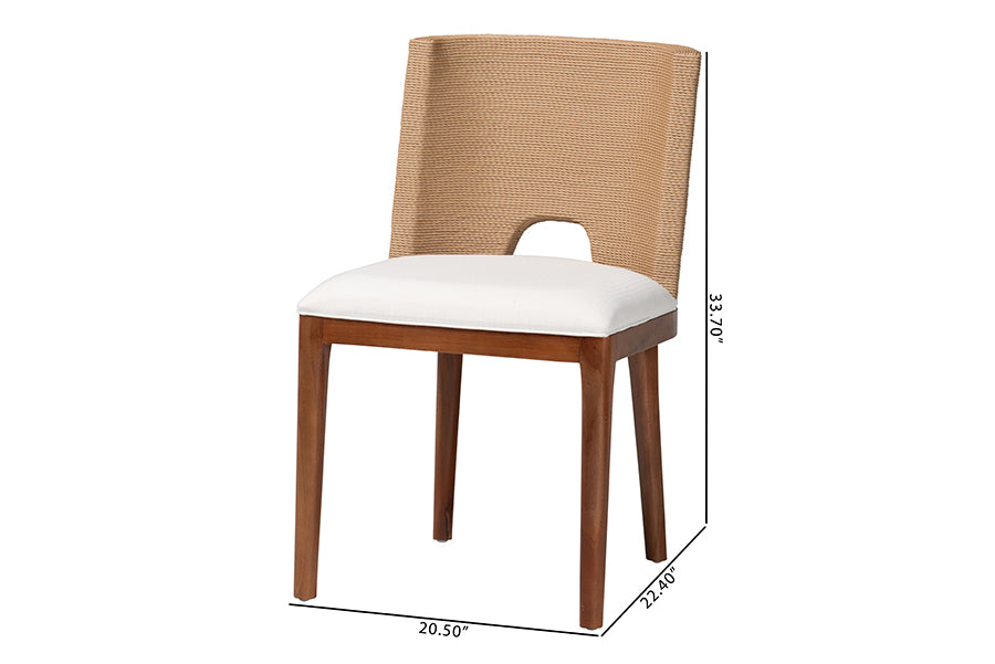 bali & pari Norely Dining Chair with Woven Seagrass Back