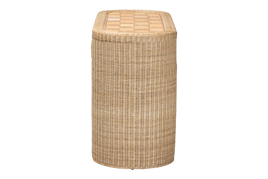 bali & pari Mimi Natural Rattan Checkered Console Table with Drawer