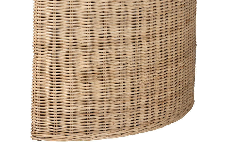 bali & pari Mimi Natural Rattan Checkered Console Table with Drawer