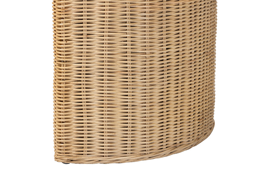 bali & pari Mimi Natural Rattan Checkered End Table with Drawer