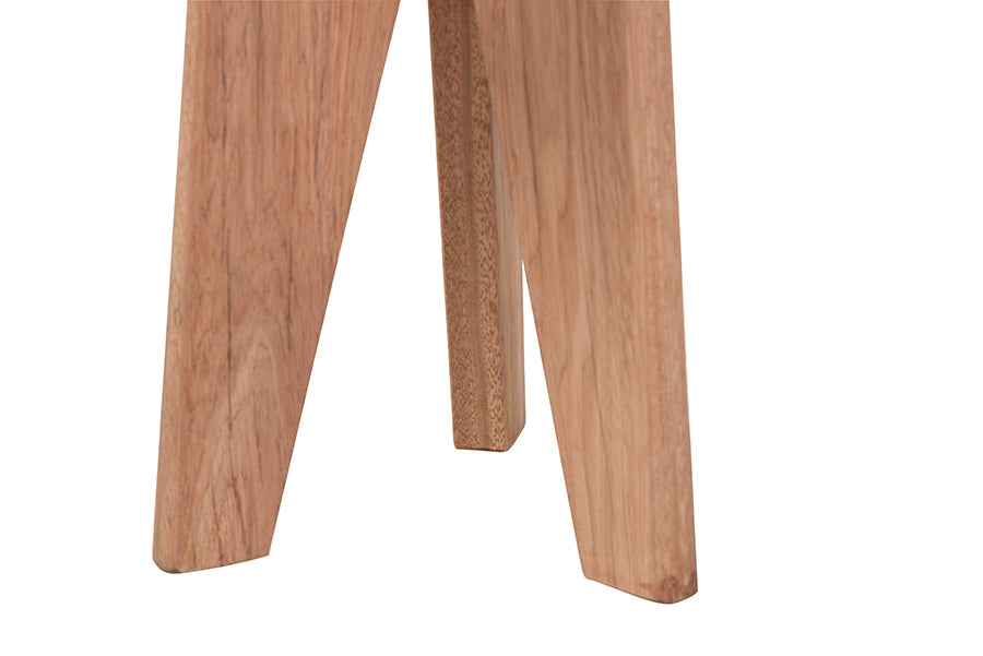 bali & pari Sayen Acacia Wood Multipurpose Accent Stool - Sculptural End Table with Flared Tripod Base for Living Room, Bedroom or Dining Room