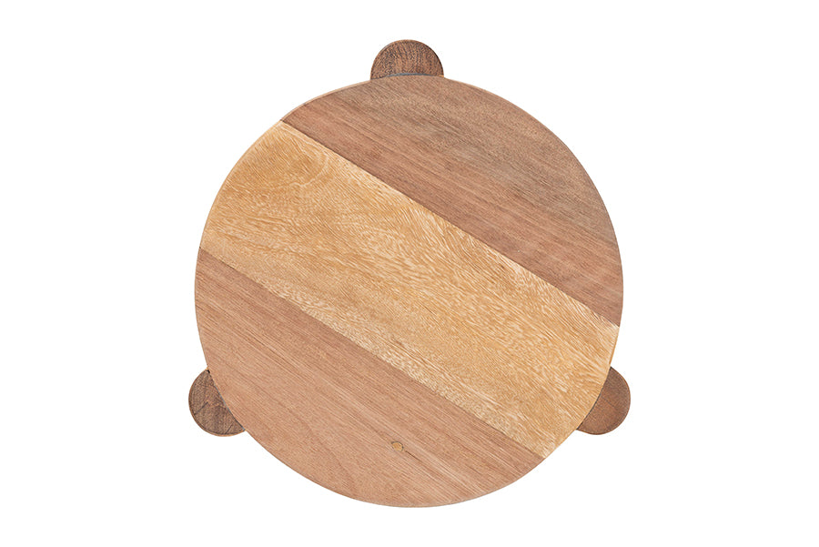 bali & pari Shadi Acacia Wood Multipurpose Accent Stool - Sculptural End Table with Tripod Base for Living Room, Bedroom or Dining Room