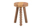 bali & pari Sihu Acacia Wood Multipurpose Accent Stool - Sculptural End Table with Bobbin Tripod Base for Living Room, Bedroom or Dining Room