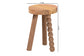 bali & pari Sihu Acacia Wood Multipurpose Accent Stool - Sculptural End Table with Bobbin Tripod Base for Living Room, Bedroom or Dining Room