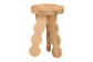 bali & pari Sino Acacia Wood Multipurpose Accent Stool - Sculptural End Table with Wavy Tripod Base for Living Room, Bedroom or Dining Room