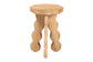 bali & pari Sino Acacia Wood Multipurpose Accent Stool - Sculptural End Table with Wavy Tripod Base for Living Room, Bedroom or Dining Room