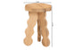 bali & pari Sino Acacia Wood Multipurpose Accent Stool - Sculptural End Table with Wavy Tripod Base for Living Room, Bedroom or Dining Room