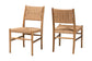 bali & pari Alva Paper Loom Woven 2-Piece Dining Chair Set - Handwoven Side Chair with Mahogany Wood Frame for Kitchen or Dining Room