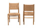bali & pari Alva Paper Loom Woven 2-Piece Dining Chair Set - Handwoven Side Chair with Mahogany Wood Frame for Kitchen or Dining Room