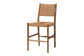 bali & pari Alva Paper Loom Woven Counter Stool - Handwoven Accent Stool with Mahogany Wood Frame for Kitchen Island or Lounge