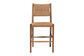 bali & pari Alva Paper Loom Woven Counter Stool - Handwoven Accent Stool with Mahogany Wood Frame for Kitchen Island or Lounge