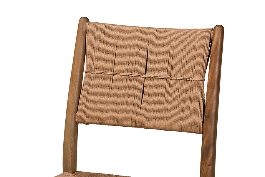 bali & pari Alva Paper Loom Woven Counter Stool - Handwoven Accent Stool with Mahogany Wood Frame for Kitchen Island or Lounge