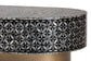 bali & pari Emery Capiz Shell Coffee Table - Mother of Pearl Oval Accent Table with Geometric Pattern and Pedestal Base for Living Room or Lounge Space