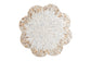 bali & pari Beile Capiz Shell Pedestal End Table - Mother of Pearl Scalloped Accent Table with Textured Inlay Surface for Living Room or Lounge Space