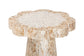 bali & pari Beile Capiz Shell Pedestal End Table - Mother of Pearl Scalloped Accent Table with Textured Inlay Surface for Living Room or Lounge Space